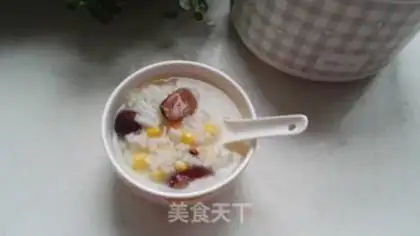 Make Corn-tree rice congee step 8