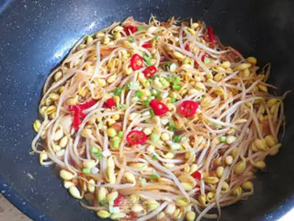 Make A soybean sprouts fan step 6