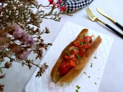 Make Salsa hot dog sandwich step 8
