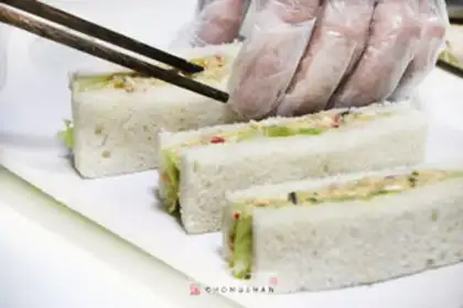 Make Nice eats a sandwich step 5