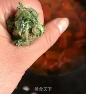 Make Tomato gravy meatball spinach noodles step 17