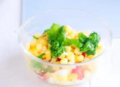 Make White egg corn salad step 6