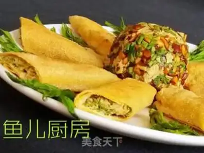 Make A tofu egg roll step 14