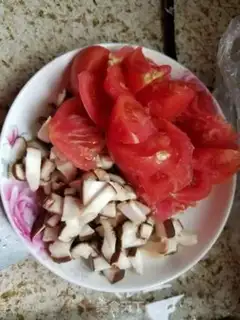 Make Eggplant egg mushroom noodles step 0