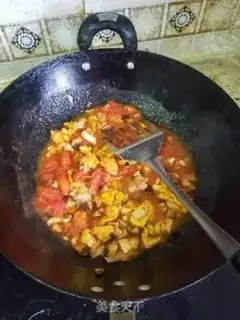 Make Eggplant egg mushroom noodles step 6