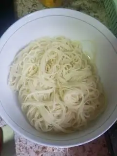 Make Eggplant egg mushroom noodles step 7