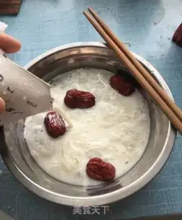Make Red-tree milk steaming snow oats step 2