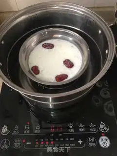 Make Red-tree milk steaming snow oats step 4