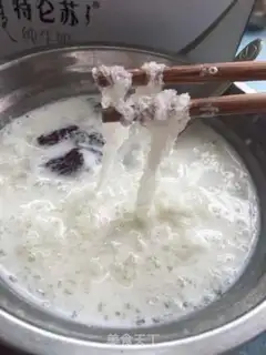 Make Red-tree milk steaming snow oats step 5