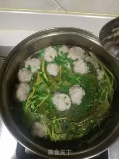 Make Fish weed meatball soup step 5