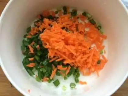 Make Carrot onion pancakes step 2