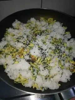 Make Pumpkin egg rice step 3
