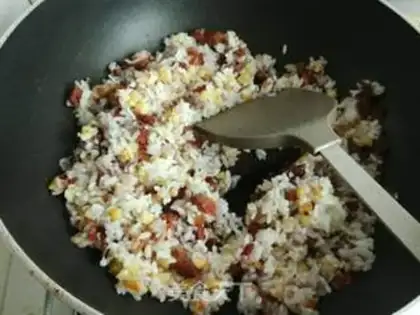 Make Potato sausage fried rice step 6