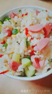 Make Colored egg fried rice step 10