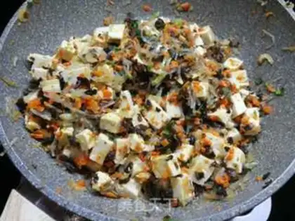 Make Tofu fan pork bun step 9