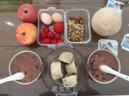 Make Red bean date congee step 4