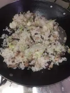 Make Weed sausages, mushrooms, fried rice step 8