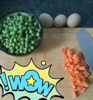 Make Peas fried eggs step 0