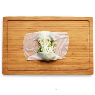 Make Vegetable seafood spring rolls step 16