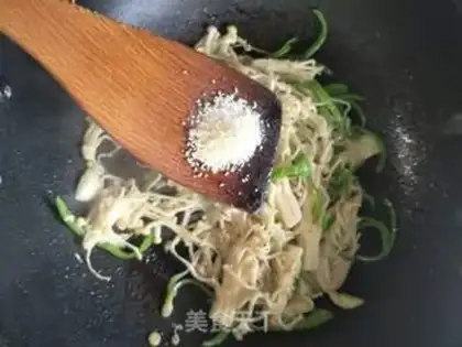 Make Cleaning up the golden needle mushrooms step 3