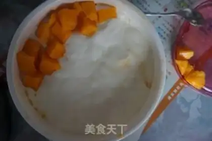 Make Mango yogurt salad step 1