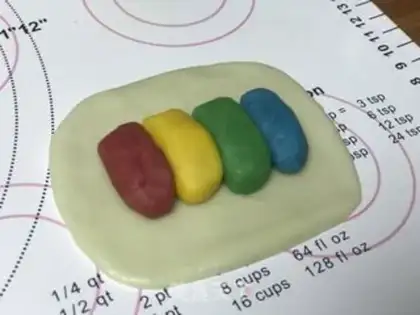 Make Spiral rainbow souffle step 11