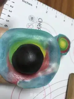 Make Spiral rainbow souffle step 21