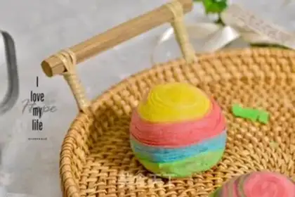 Make Spiral rainbow souffle step 27