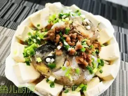 Make The tofu steamed fish head step 9