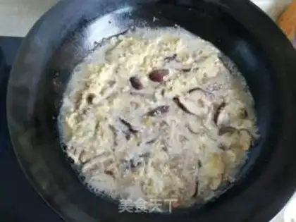 Make Meatloaf mushrooms and eggs step 7