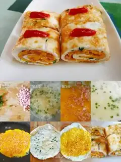 Make Egg and ham rolls step 3