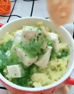 Make Porridge of cucumbers and tofu step 4