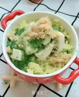 Make Porridge of cucumbers and tofu step 5