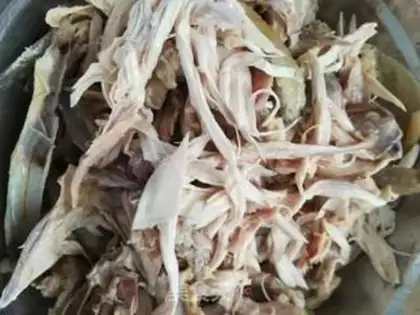 Make The cold hand tore the chicken step 5