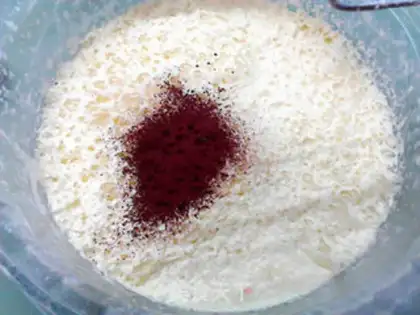 Make Pink strawberry Farrov magic cake step 8