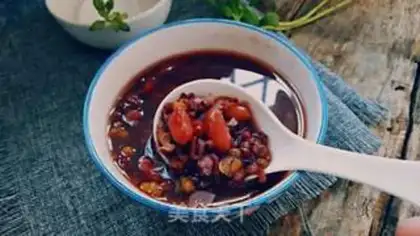 Make Red bean and black rice congee step 8