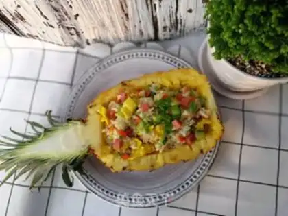 Make Pineapple rice step 16