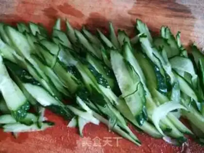 Make cucumber fried golden mushrooms step 2