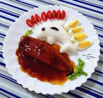 Make Eel dolphin rice step 5