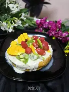 Make Yogurt fruit cake step 9