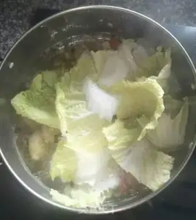 Make Big cabbage tacoball soup step 9