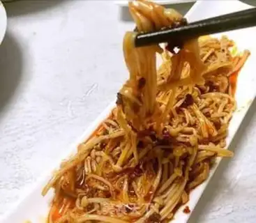 Make Red-oiled needle mushrooms step 5