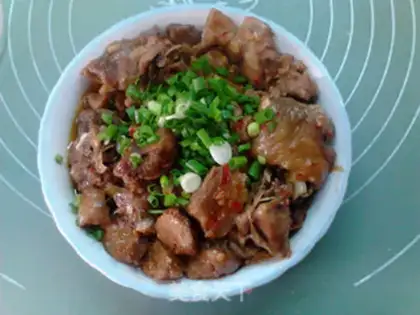 Make Monkey mushroom steam chicken step 15