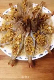 Make Garlic fans steam shrimp step 9