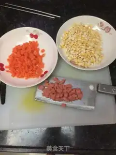 Make Carrot corn and ham sausage step 0