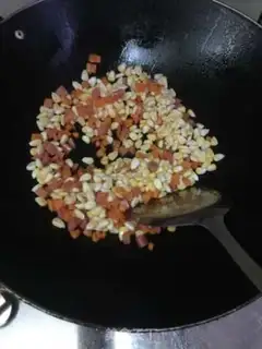 Make Carrot corn and ham sausage step 3