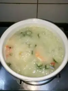 Make Autumn shrimp congee step 2