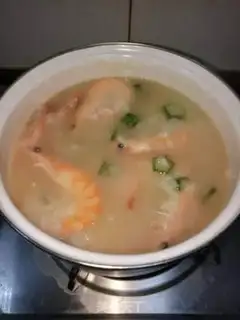 Make Autumn shrimp congee step 3