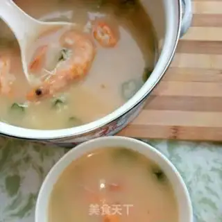 Make Autumn shrimp congee step 4