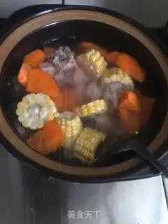 Make Carrot corn chop soup step 2